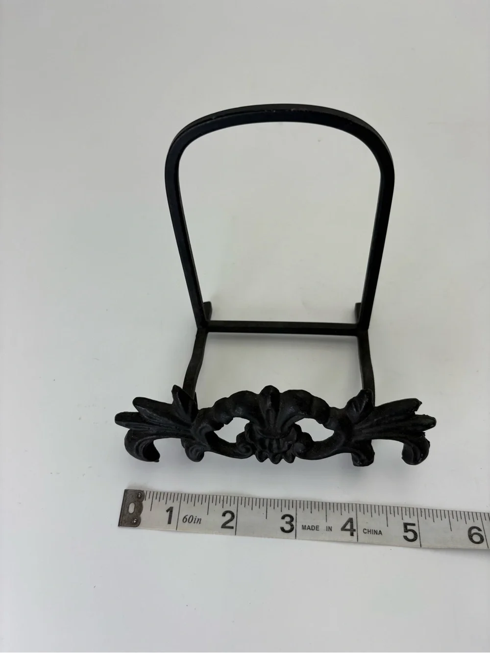 Decorative Black Cast Iron Easel  with Ornate Scroll Design